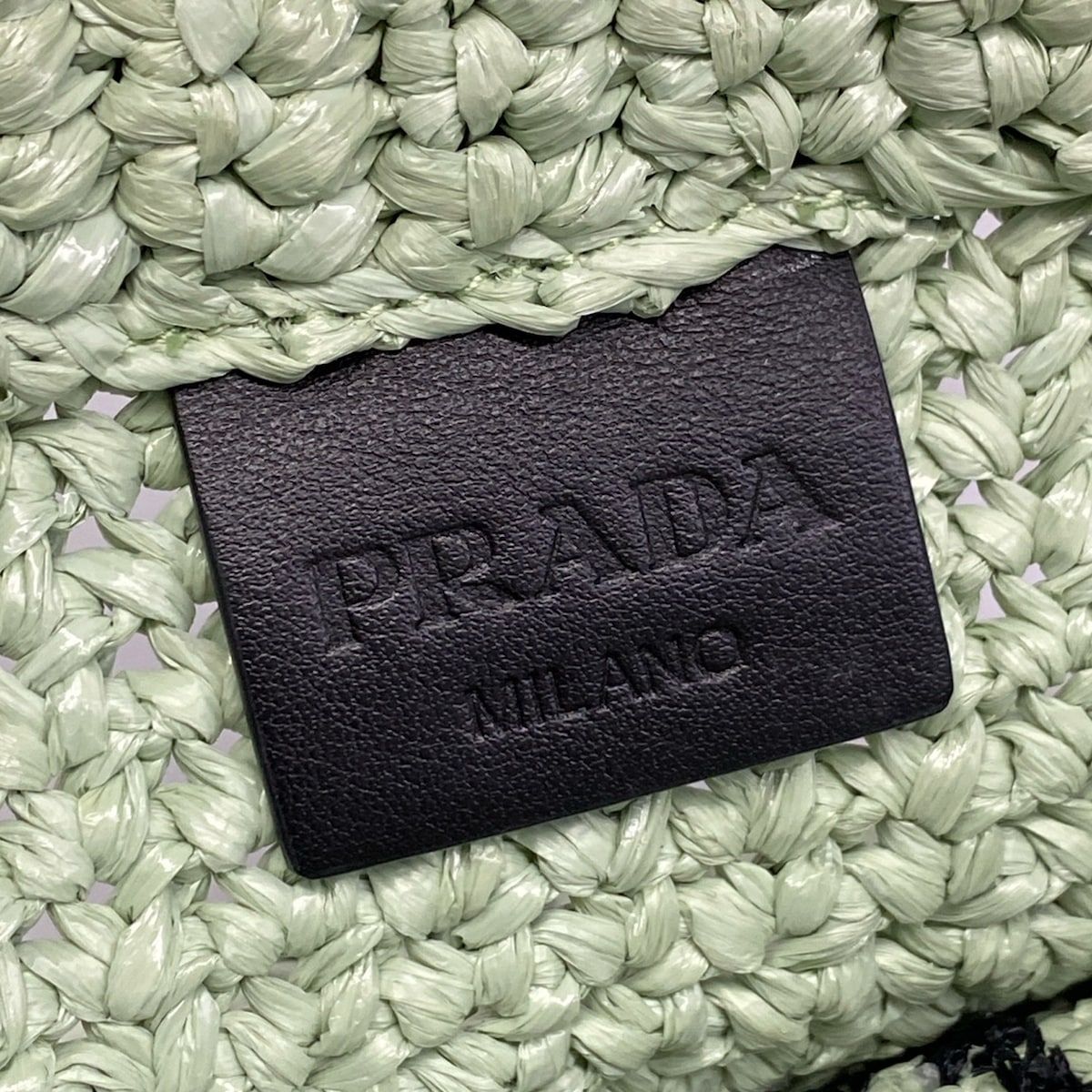 Prada Tote Small Crochet Light Green Black — view 9