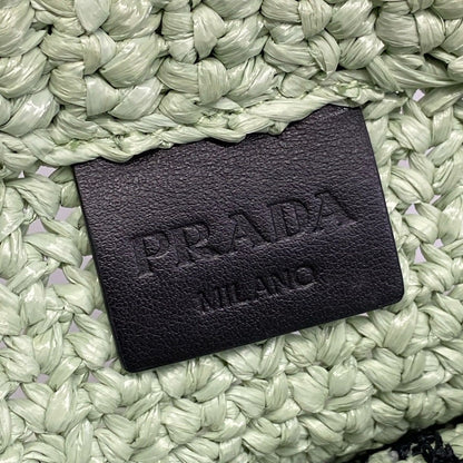 Prada Tote Small Crochet Light Green Black — view 9