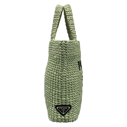 Prada Tote Small Crochet Light Green Black — view 2