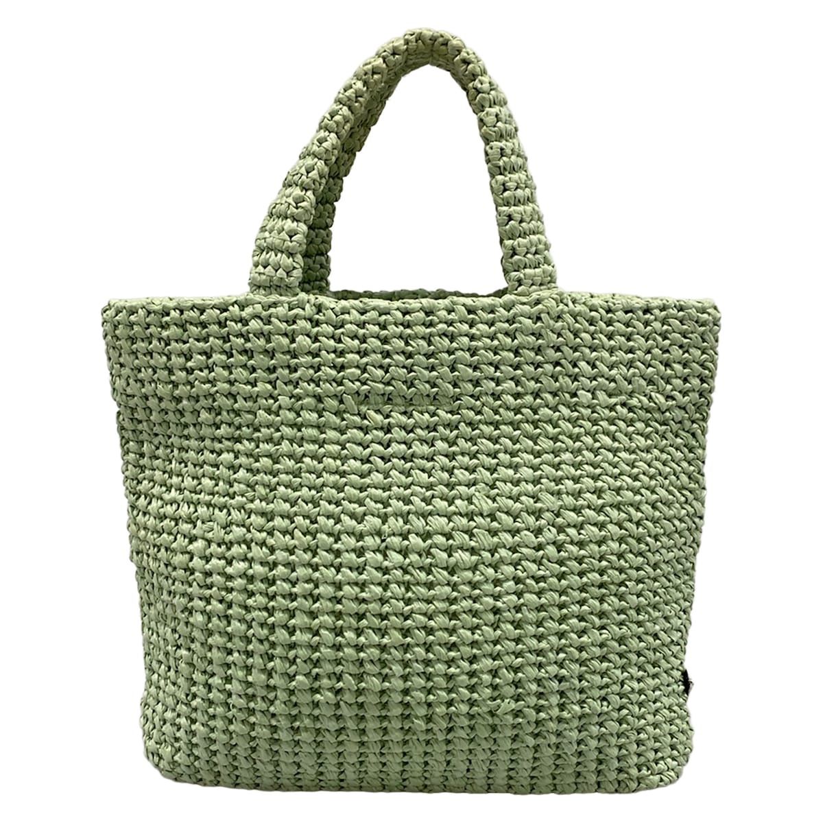 Prada Tote Small Crochet Light Green Black — view 3