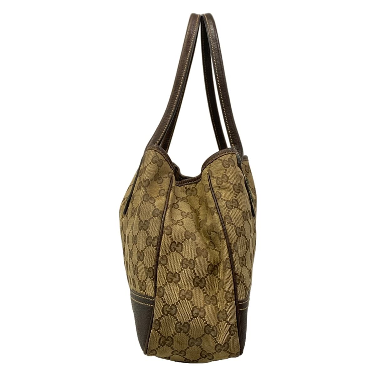 Gucci Tote Beige Dark Brown Leather — view 4
