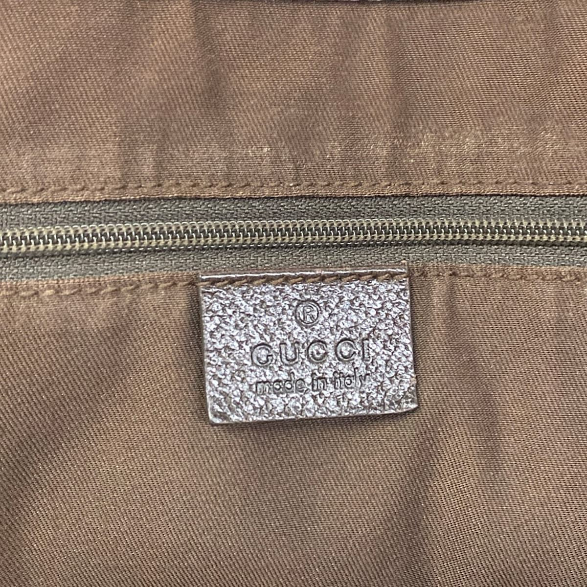 Gucci Tote Beige Dark Brown Leather — view 8