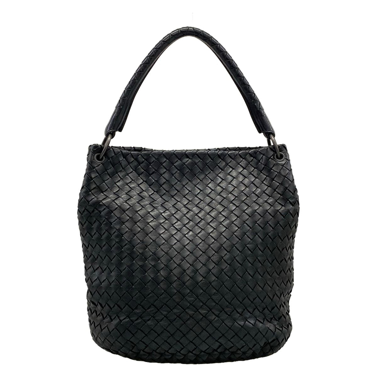 Bottega Veneta Handbag Intrecciato Black Leather
