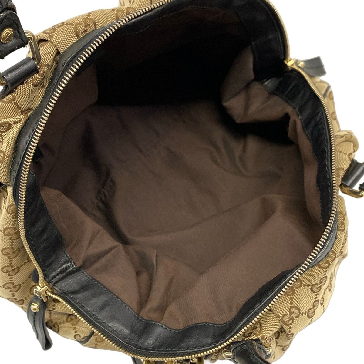 Gucci Handbag Beige Dark Brown Leather — view 7