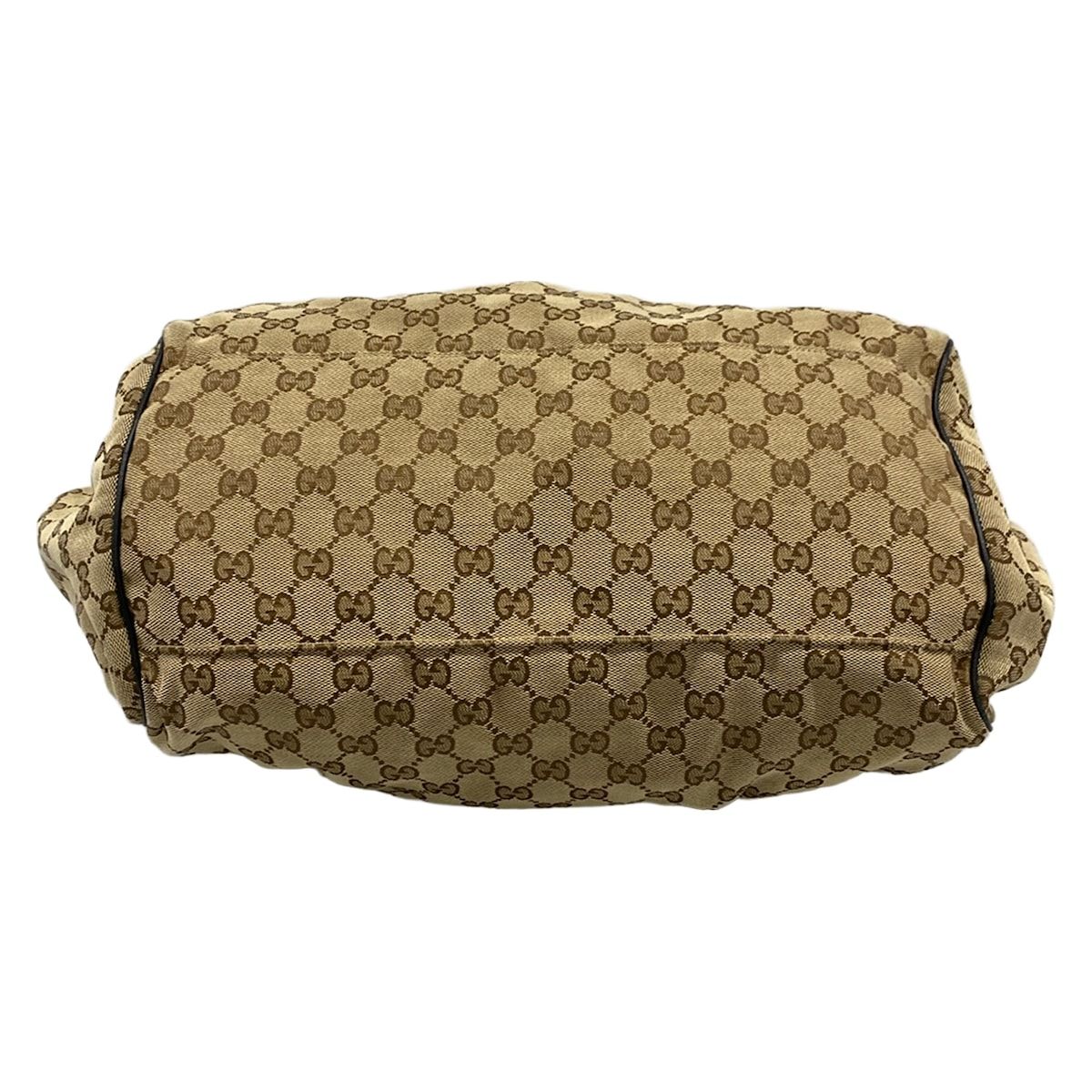 Gucci Handbag Beige Dark Brown Leather — view 5