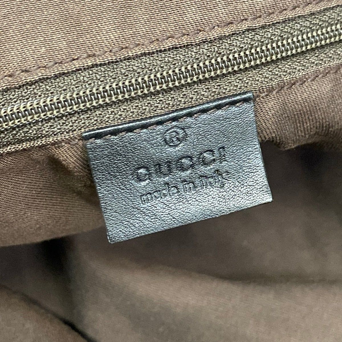 Gucci Handbag Beige Dark Brown Leather — view 9