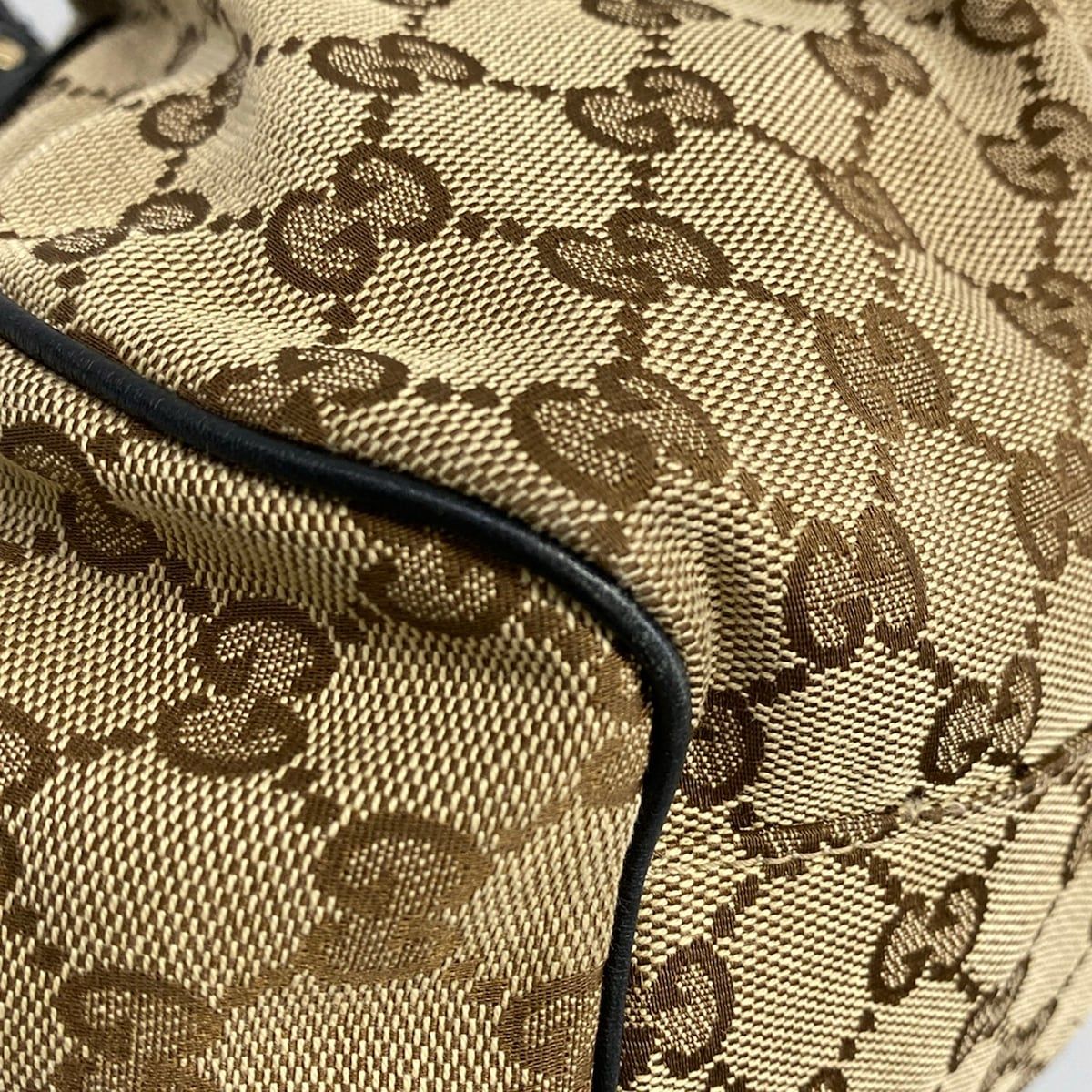 Gucci Handbag Beige Dark Brown Leather — view 6