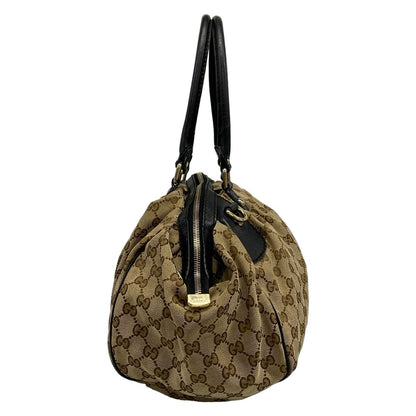 Gucci Handbag Beige Dark Brown Leather — view 4