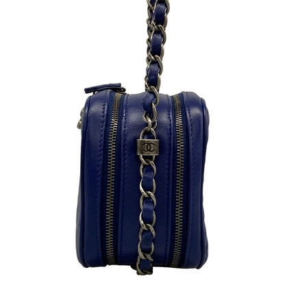 Chanel Shoulder Bag Coco Boy Blue Chain Vintage Silver — view 4