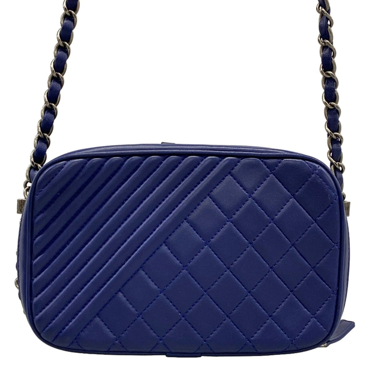 Chanel Shoulder Bag Coco Boy Blue Chain Vintage Silver — view 3