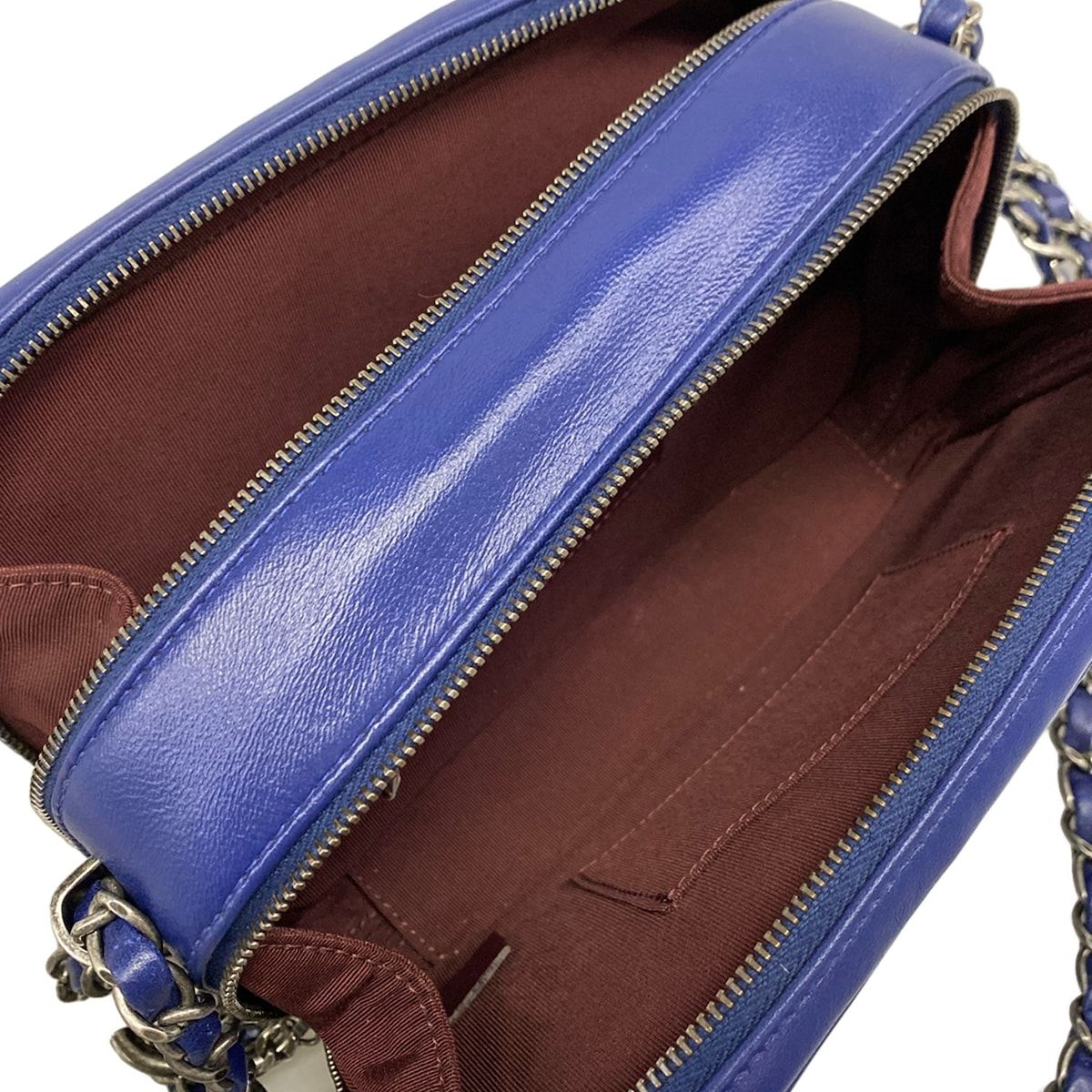 Chanel Shoulder Bag Coco Boy Blue Chain Vintage Silver — view 7