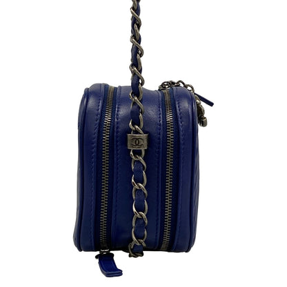 Chanel Shoulder Bag Coco Boy Blue Chain Vintage Silver — view 2