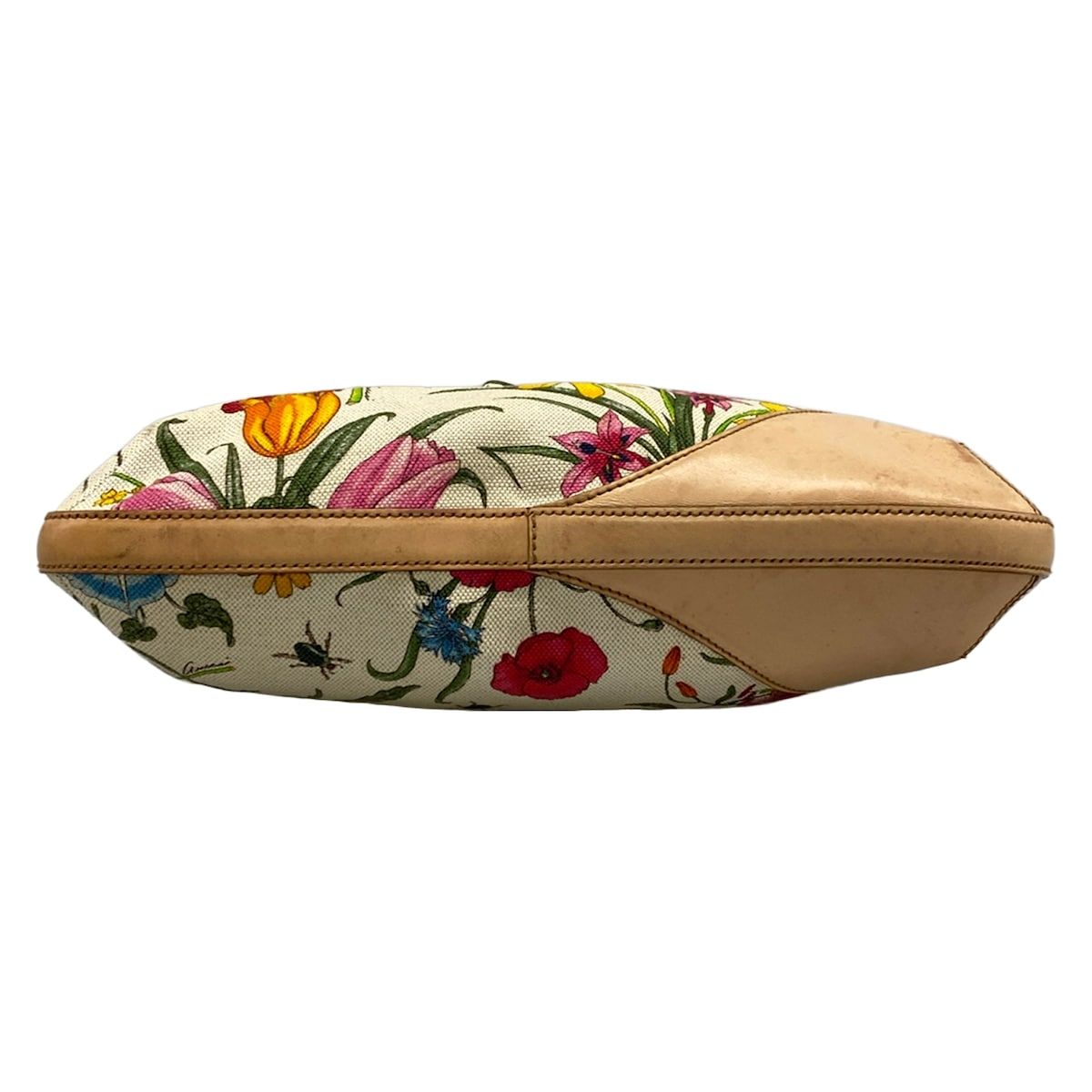 Gucci Shoulder Bag Flora Hasla Bit Ivory Beige Multi Leather — view 5