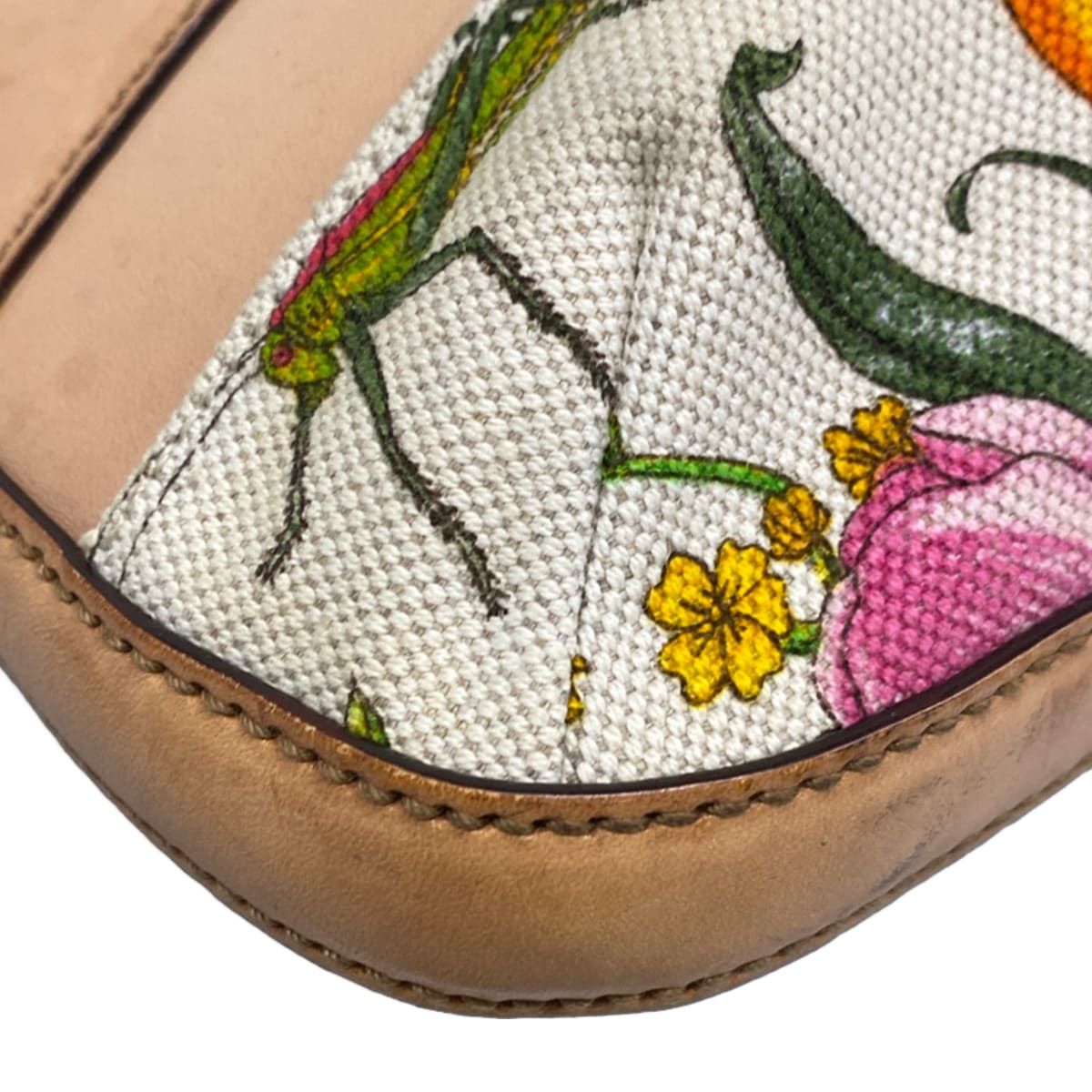 Gucci Shoulder Bag Flora Hasla Bit Ivory Beige Multi Leather — view 6