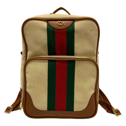 Gucci Backpack Sherry Interlocking Beige Brown Multi Leather