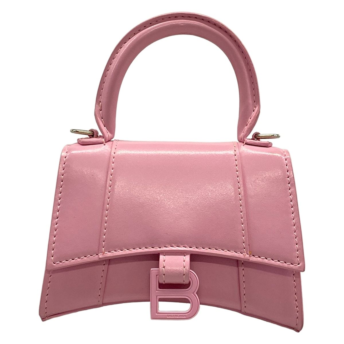 Balenciaga Handbag Hourglass Mini Light Pink Bag Leather