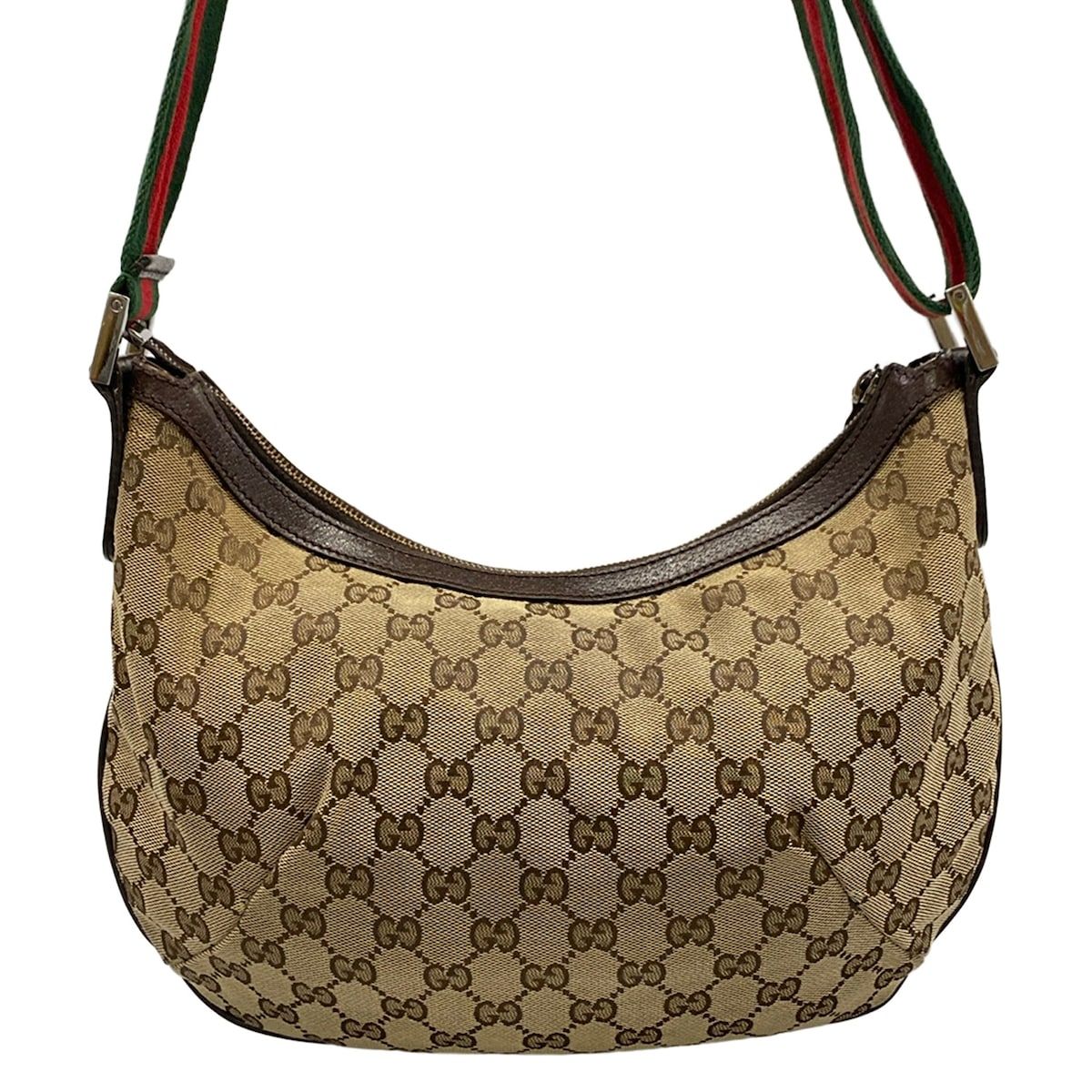 Gucci Shoulder Bag GG Pattern Sherry Dark Brown Beige Multi Leather — view 3