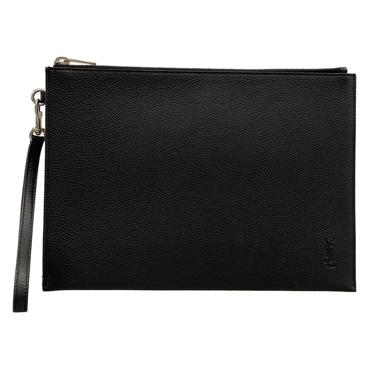 Saint Laurent Paris Clutch Black Leather