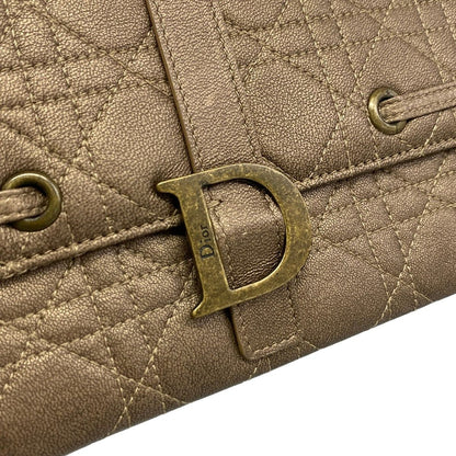 Dior Clutch Cannage Stitch Gold Leather — view 9