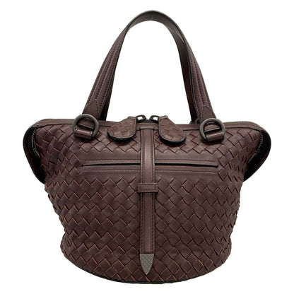 Bottega Veneta Handbag Tambura Bag Intrecciato Dark Brown Leather