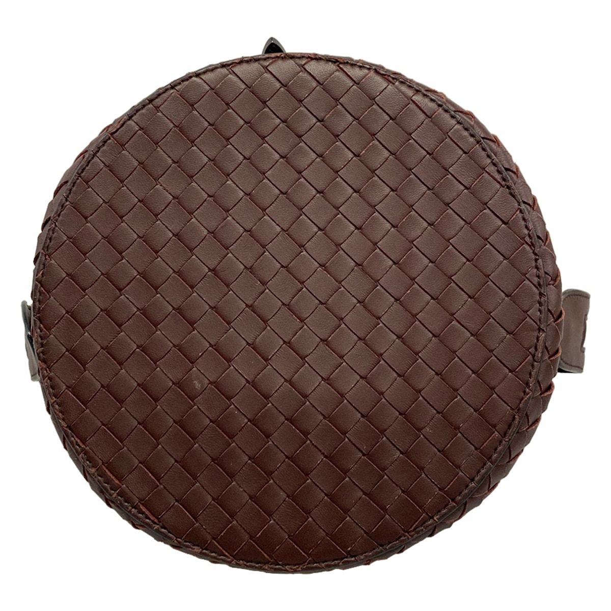 Bottega Veneta Handbag Tambura Bag Intrecciato Dark Brown Leather — view 5