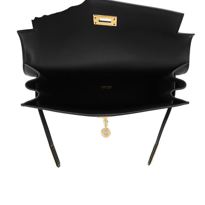 Hermes Shoulder Bag Kelly Dance 2 Black Gold Swift Clutch — view 5
