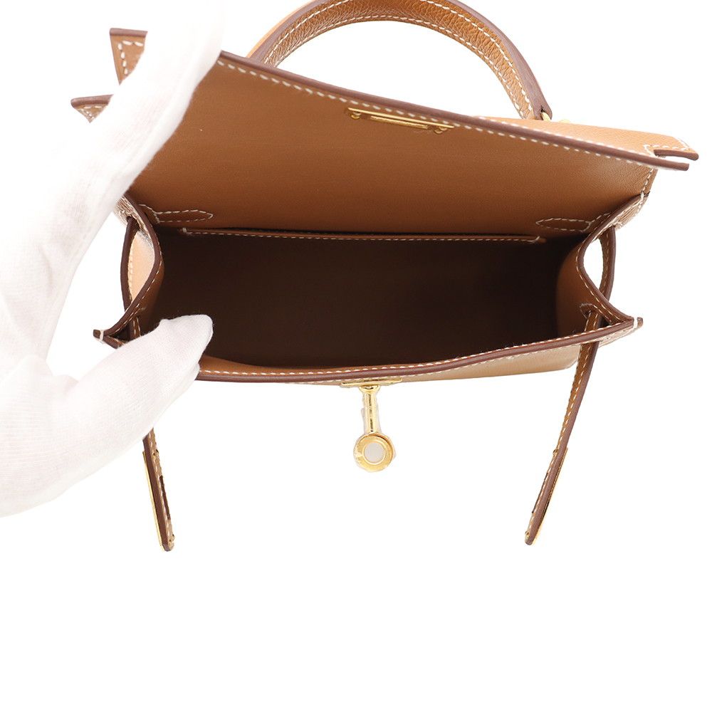 Hermes Handbag Mini Kelly Sellier Gold Epsom 2-Way — view 5