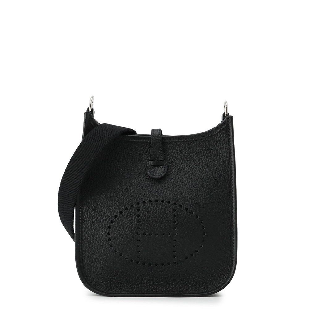 Hermes Shoulder Bag Evelyne TPM 111 cm Amazon Black Silver Taurillon Clemence