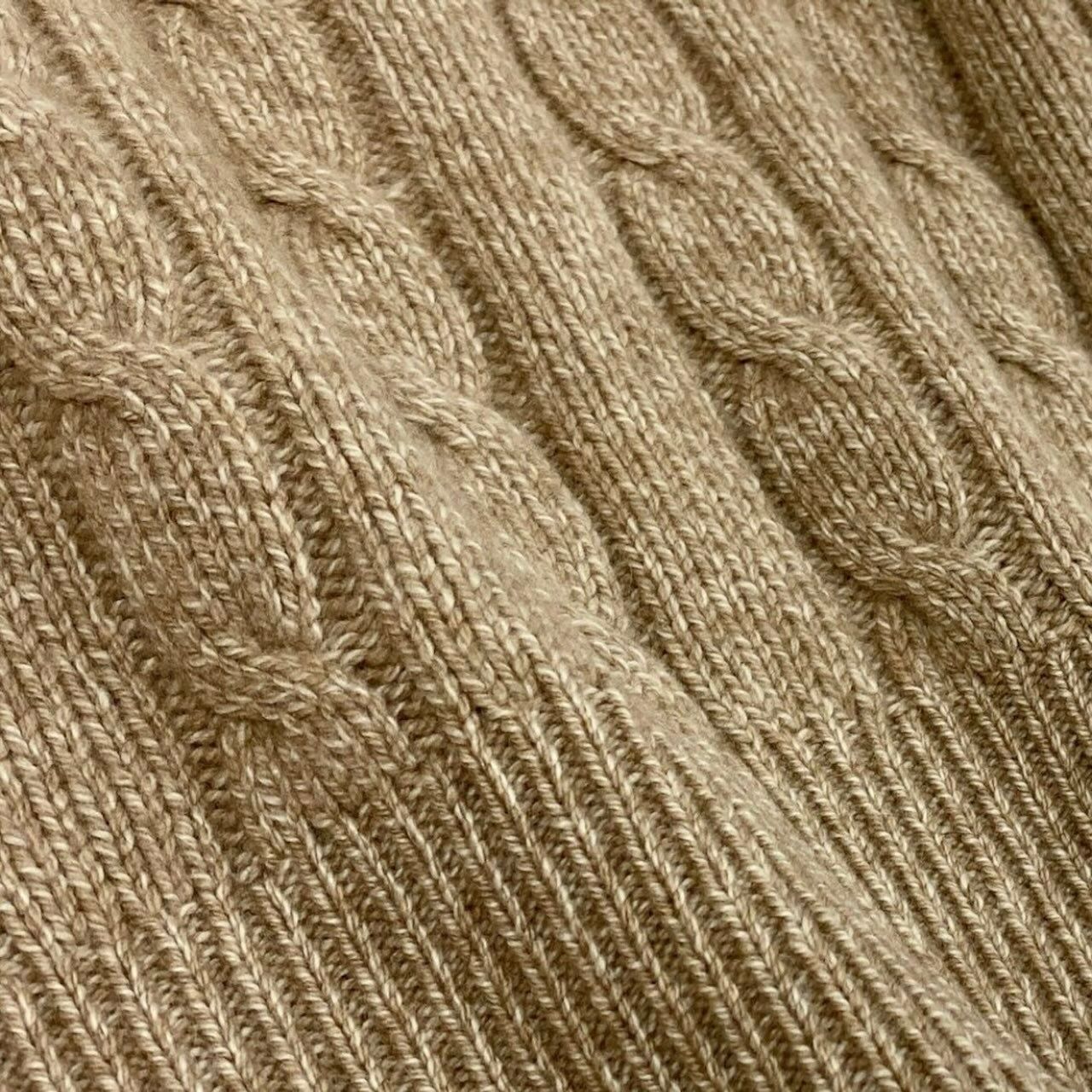 Chanel Vintage CC Logo Beige Cashmere Skool Knit Sweater A3 — view 7