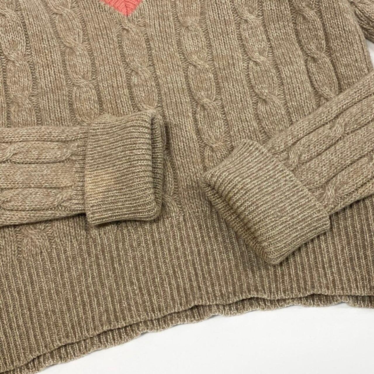 Chanel Vintage CC Logo Beige Cashmere Skool Knit Sweater A3 — view 5