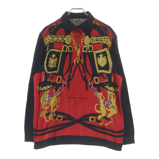 Hermes Brides de Gala Silk Scarf Shirt Switchable Cashmere Knit Long Sleeve