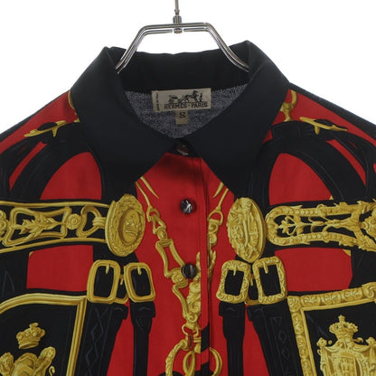 Hermes Brides de Gala Silk Scarf Shirt Switchable Cashmere Knit Long Sleeve — view 3