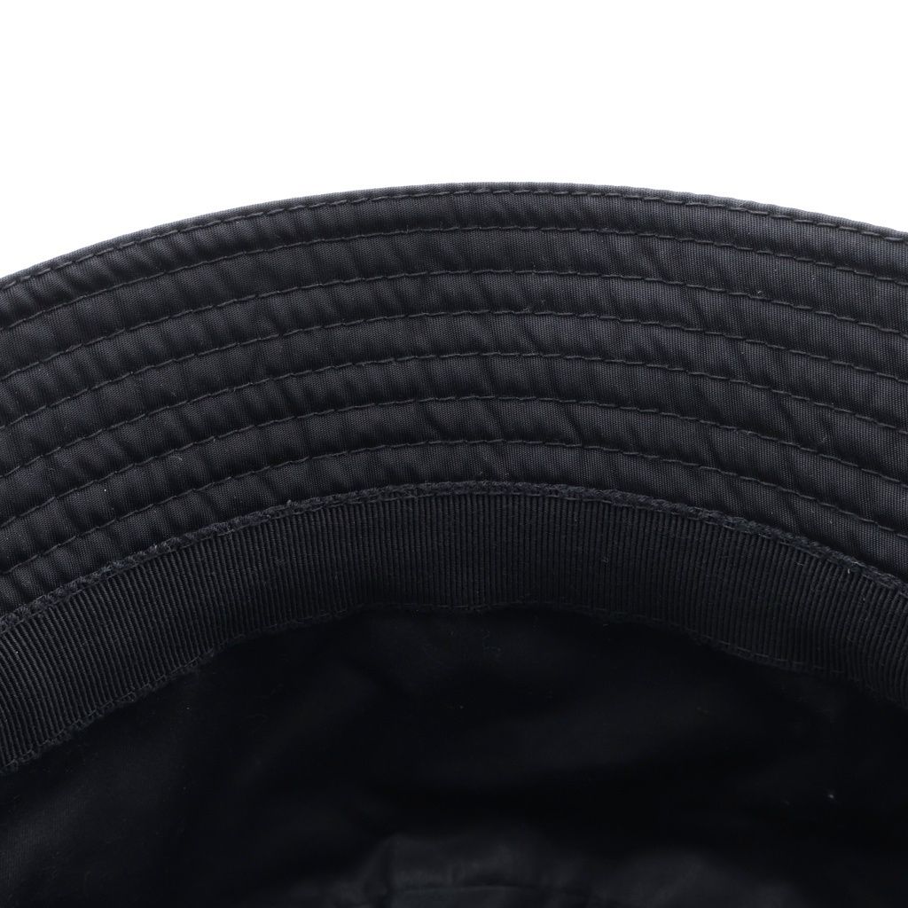 Prada Re-Nylon Triangle Logo Plate Bucket Hat Black — view 5