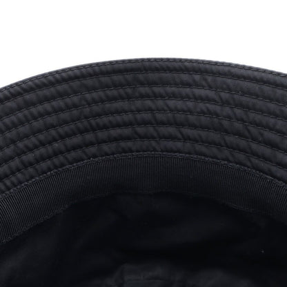 Prada Re-Nylon Triangle Logo Plate Bucket Hat Black — view 5