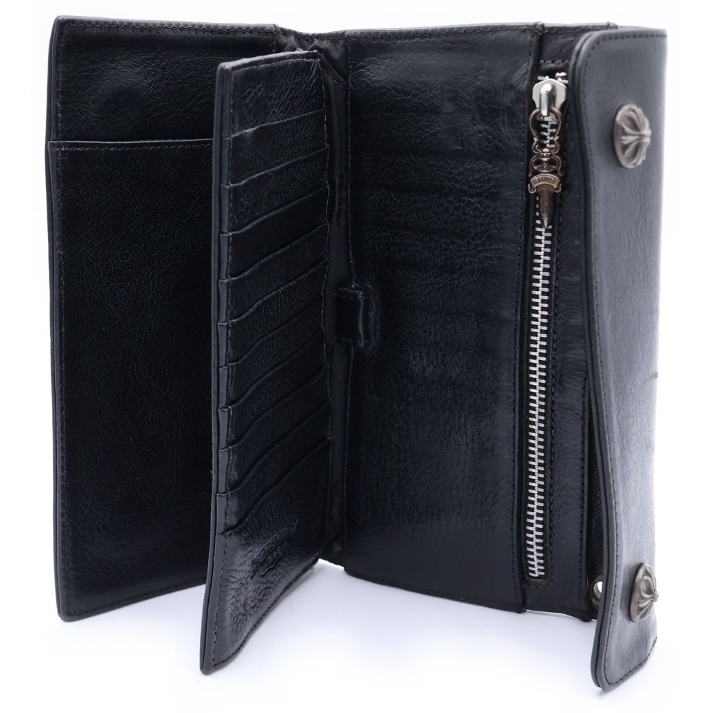Chrome Hearts Wave Leather Wallet Black — view 4
