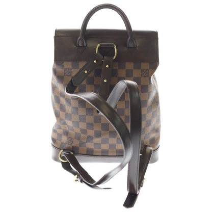 Louis Vuitton Damier Soho Leather Backpack Gold Brown — view 2