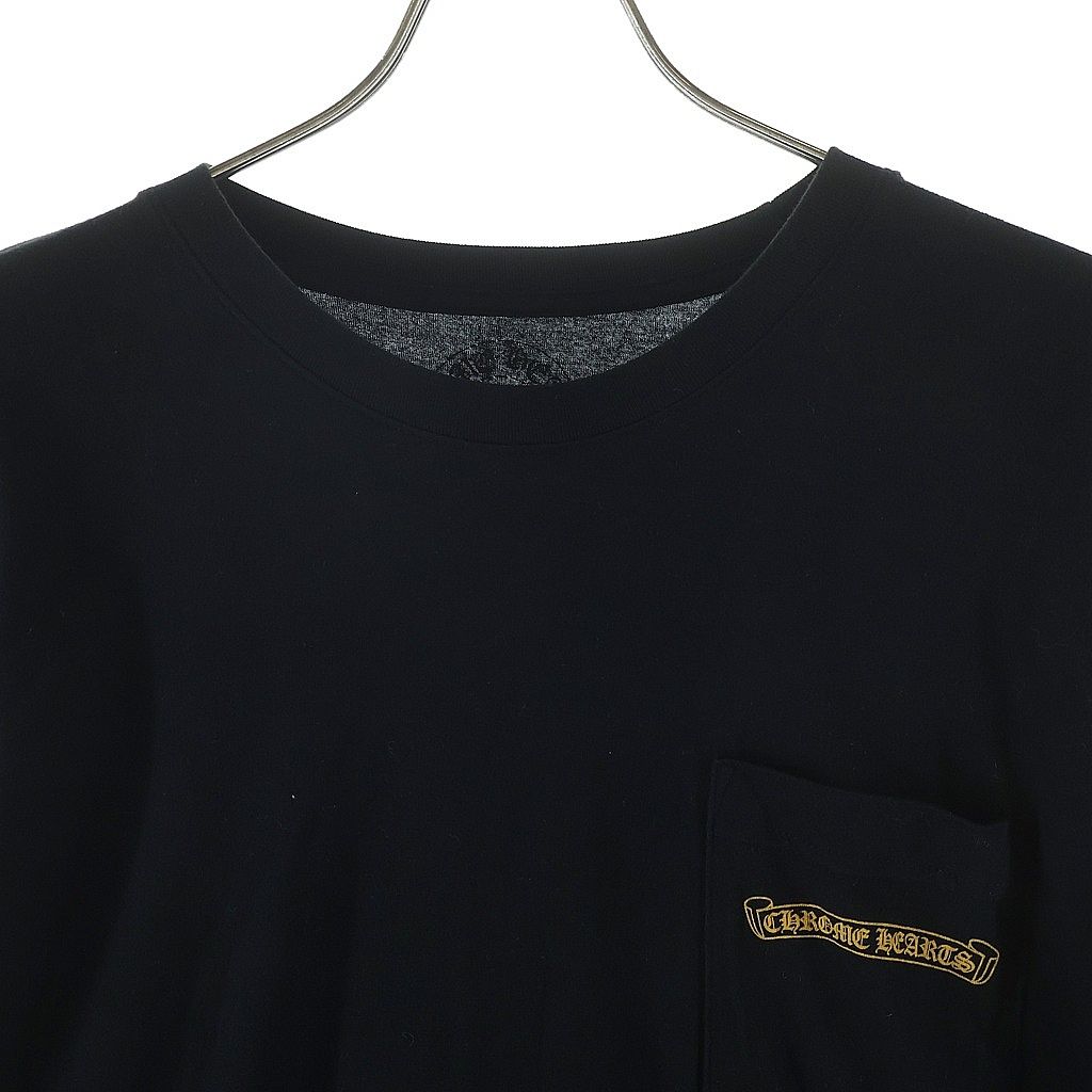 Chrome Hearts CH Plus Back Arm Print Pocket Long Sleeve T-Shirt Black — view 3