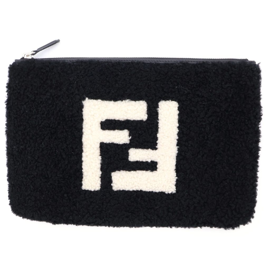 Fendi Shearling Pouch Logo