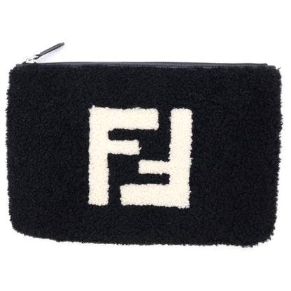Fendi Shearling Pouch Logo