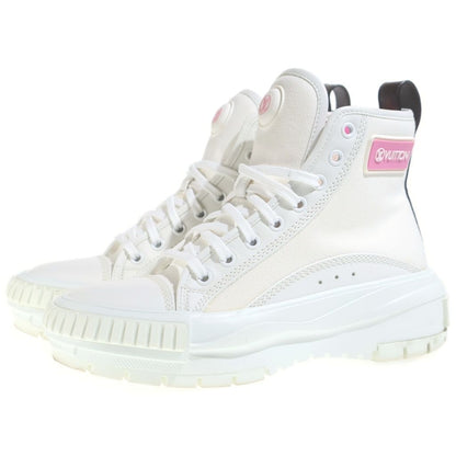 Louis Vuitton Squad Line High Cut Sneakers White Brown Canvas — view 2