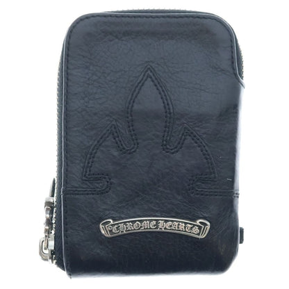 Chrome Hearts One Trillion Flareani Leather Coin Case Black