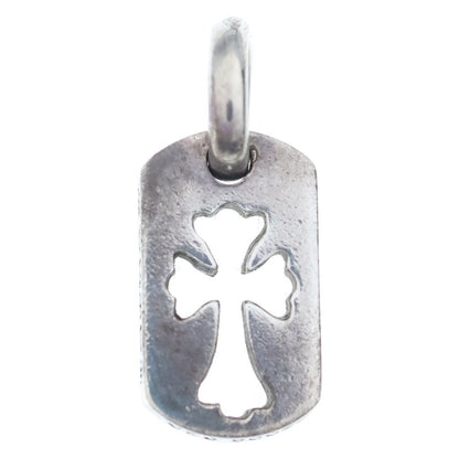 Chrome Hearts DT Tny CO Crs Tiny Cutout Cross Dog Tag Charm Pendant Silver — view 2