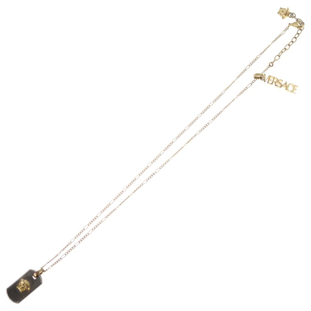 Versace Medusa Logo Plate Necklace Silver Gold — view 2