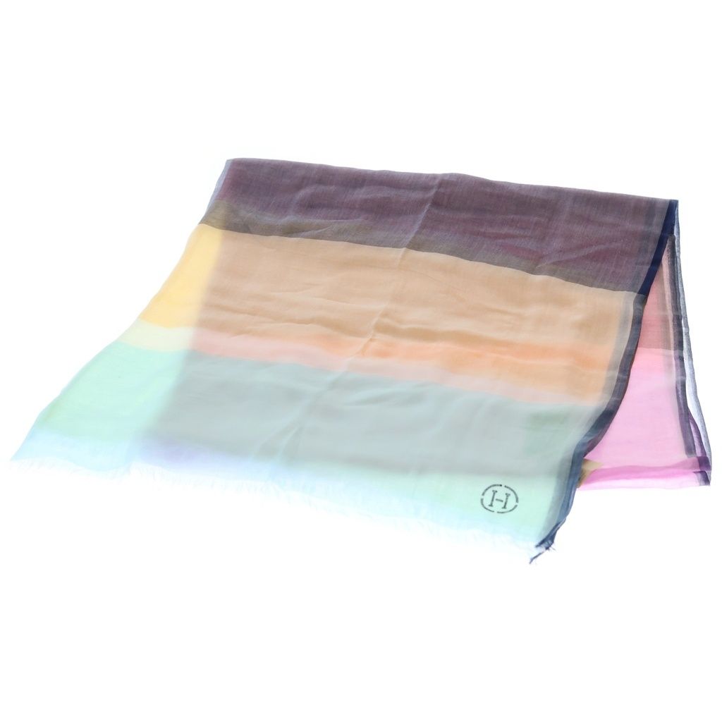 Hermes Naoshima Cotton Shawl Multicolor Scarf