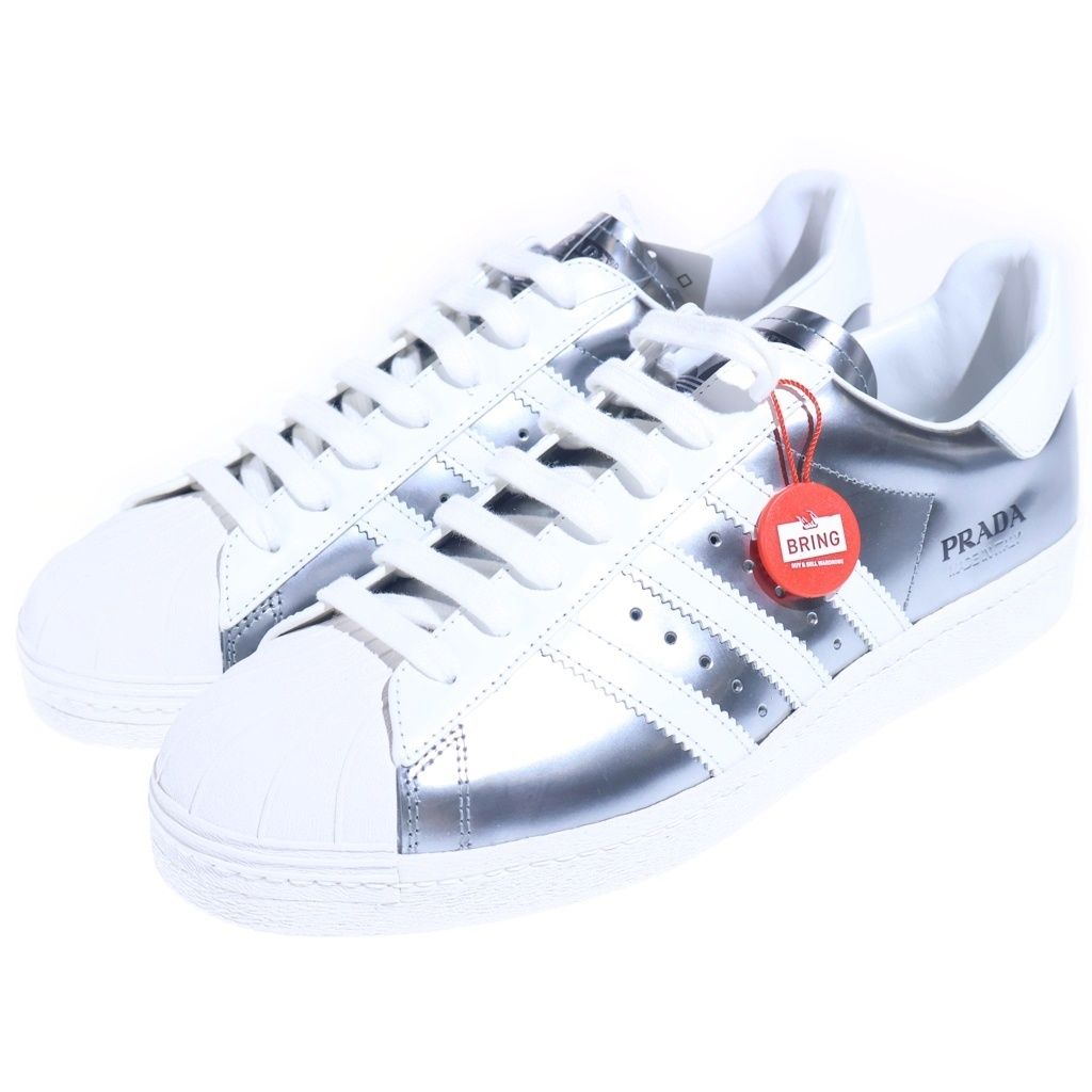 Prada Adidas Superstar Super Star Low Cut Sneakers White Silver — view 2