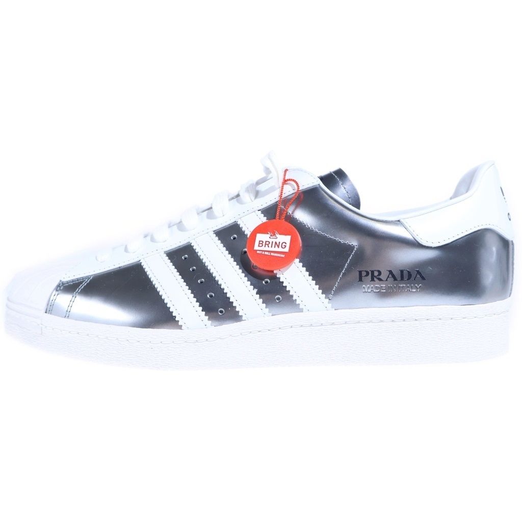 Prada Adidas Superstar Super Star Low Cut Sneakers White Silver