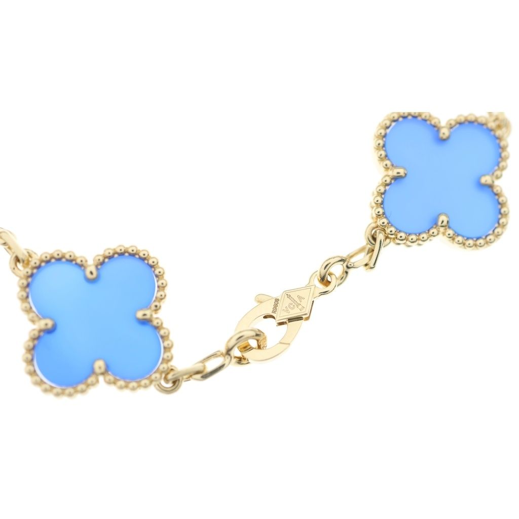 Van Cleef & Arpels Vintage Alhambra Bracelet Blue Agete YG Yellow Gold — view 5