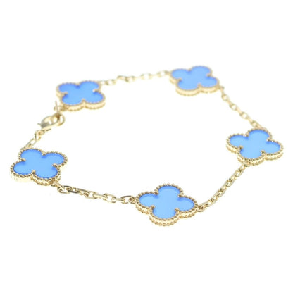 Van Cleef & Arpels Vintage Alhambra Bracelet Blue Agete YG Yellow Gold — view 4