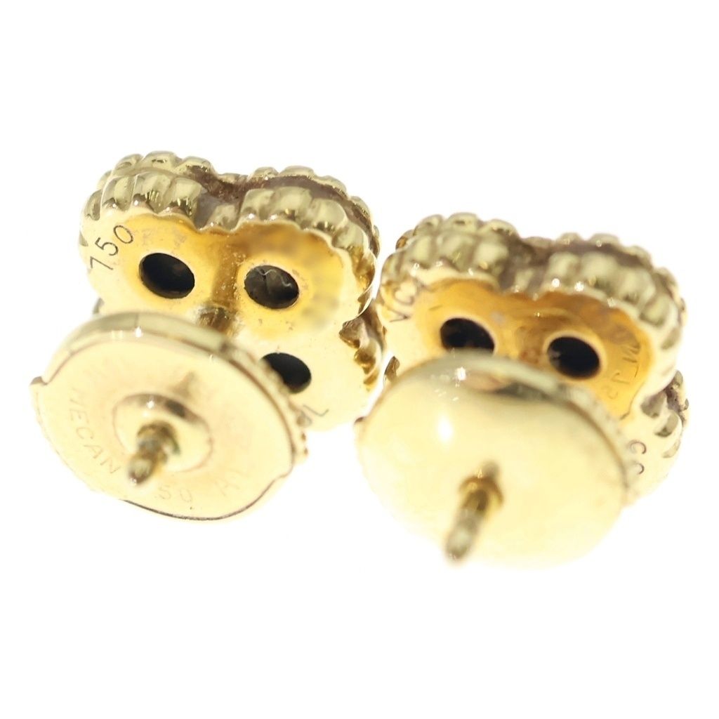 Van Cleef & Arpels Sweet Alhambra Onyx Earrings 18k Yellow Gold — view 2
