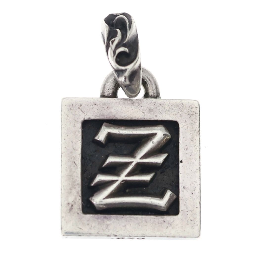 Chrome Hearts Framed Letter Block Alphabet Charm Pendant Silver